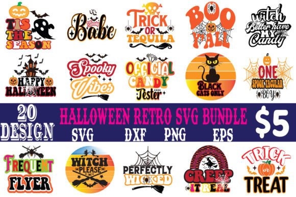 Halloween Retro SVG Bundle