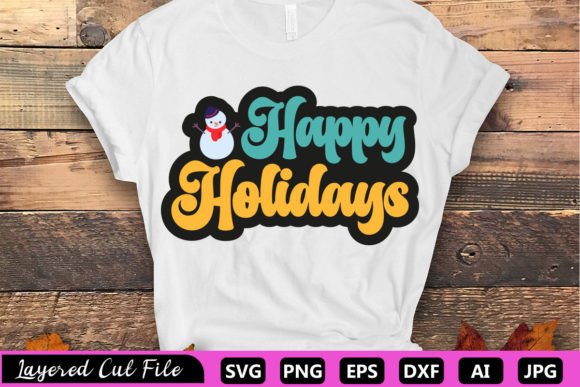 Happy Holidays RETRO SVG