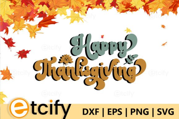 Happy Thanksgiving Retro SVG