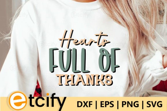 Hearts Full of Thanks Retro SVG