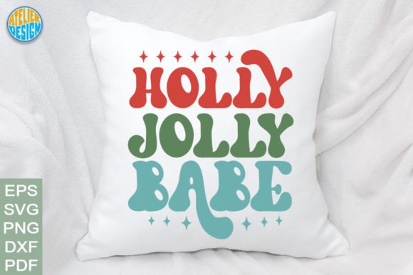 Holly Jolly Babe Retro Svg Pillow