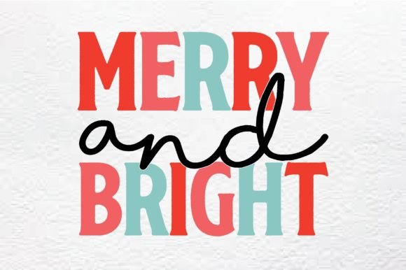 Merry and Bright-Christmas Retro Svg
