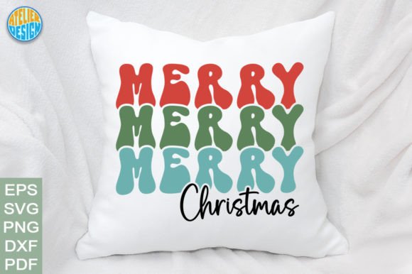 Merry Christmas Retro Svg Pillow