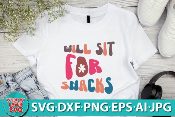 Will Sit for Snacks RETRO SVG